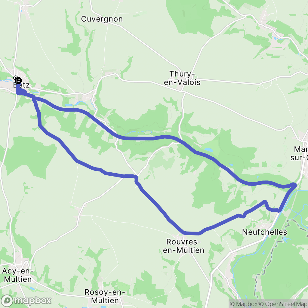Betz : carte du parcours de randonnée - France