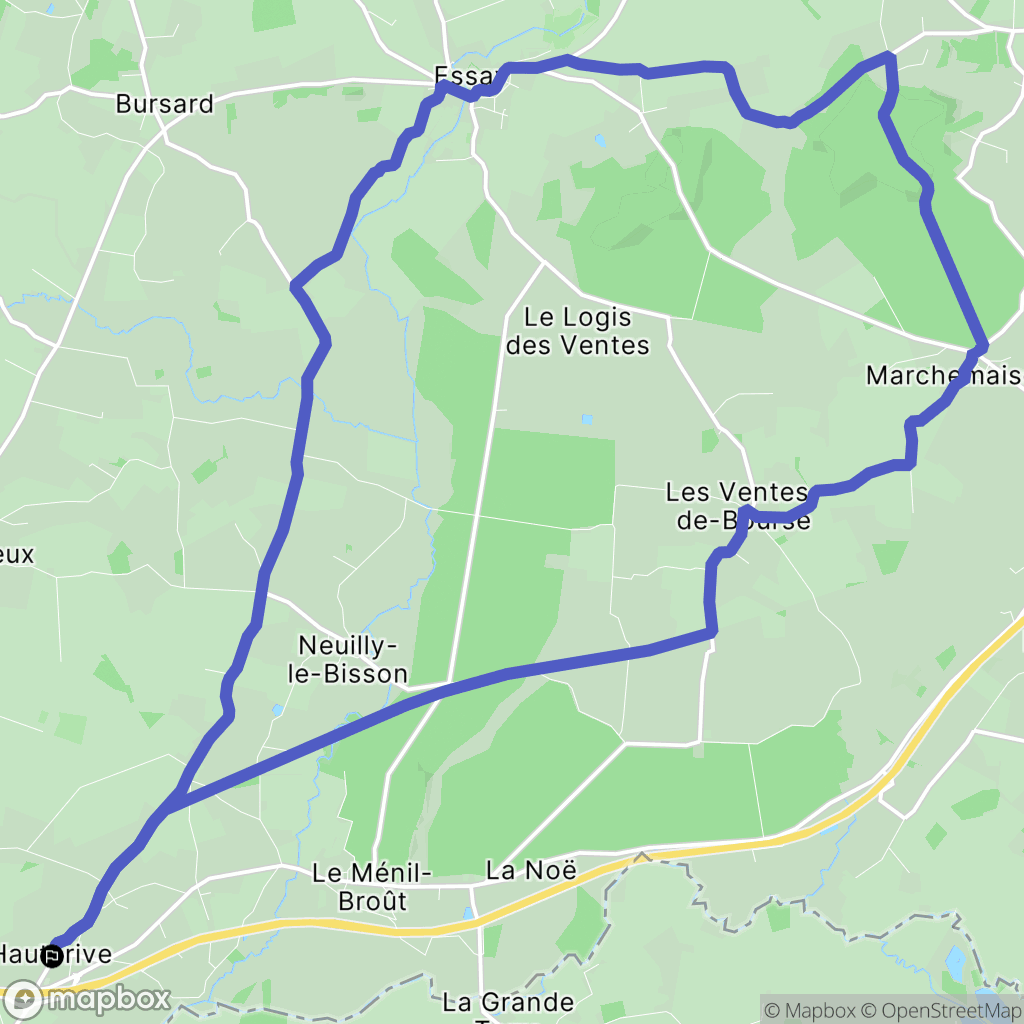 Hauterive : carte du parcours de randonnée - France