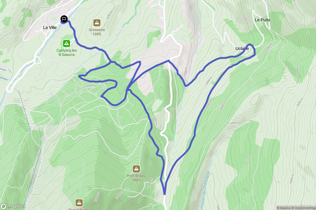 Gresse-en-Vercors : carte du parcours de randonnée - France