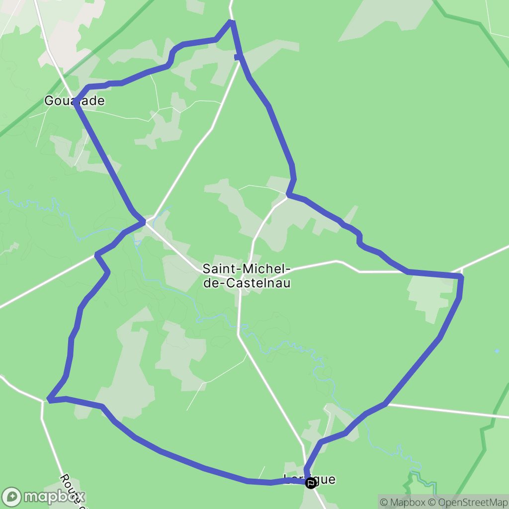 Lartigue : carte du parcours de randonnée - France