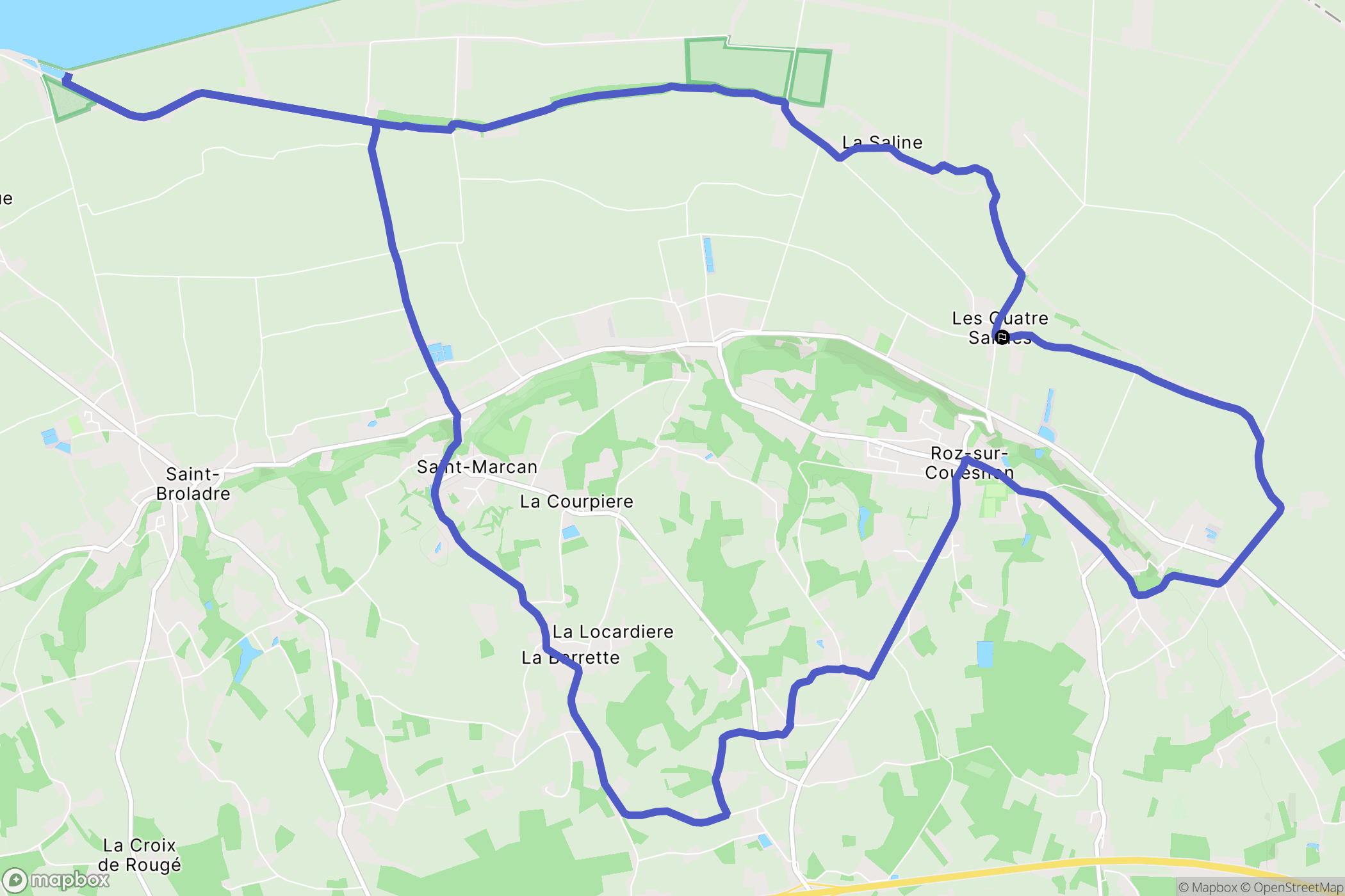 Roz-sur-Couesnon : carte du parcours de randonnée - France