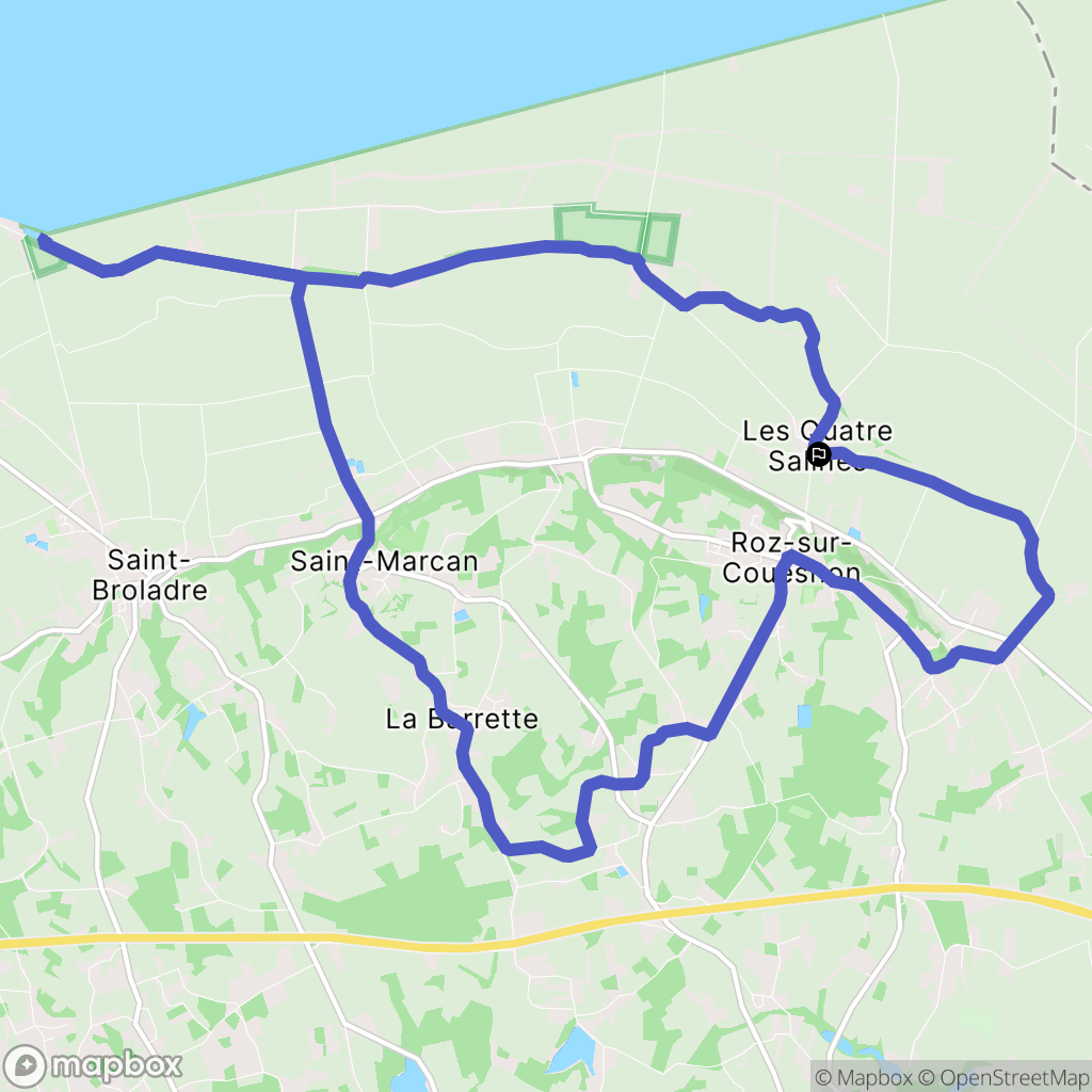 Roz-sur-Couesnon : carte du parcours de randonnée - France