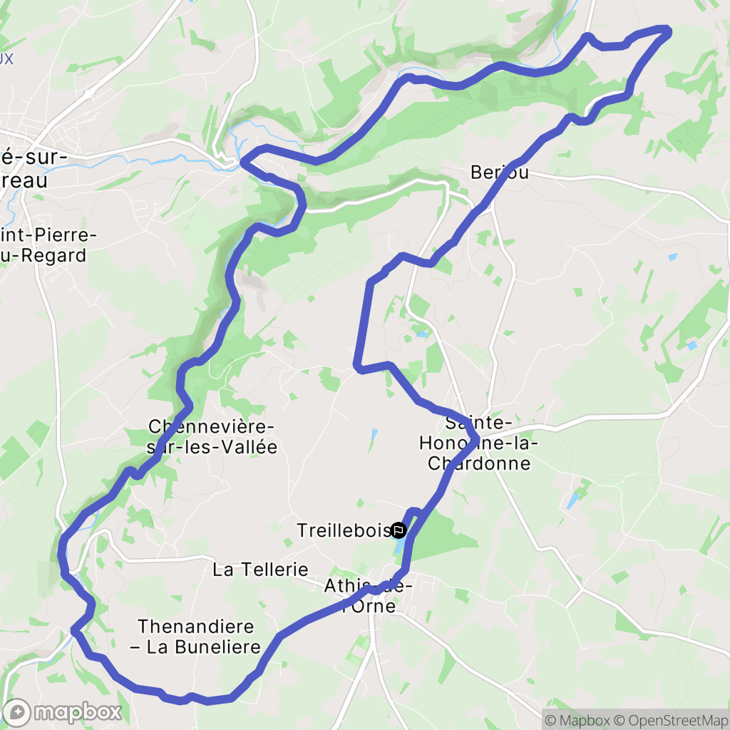Athis-de-l'Orne : carte du parcours de randonnée - France