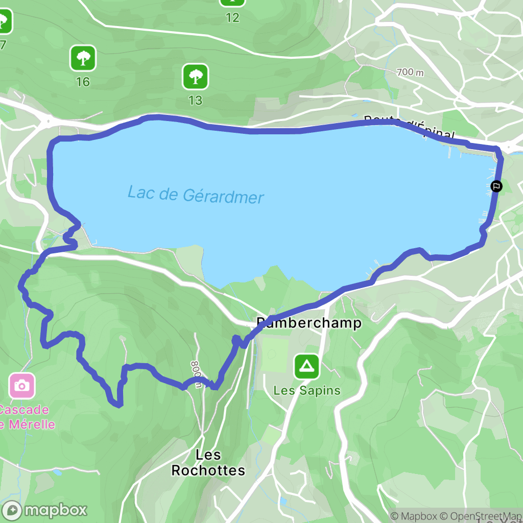 Gérardmer : carte du parcours de randonnée - France