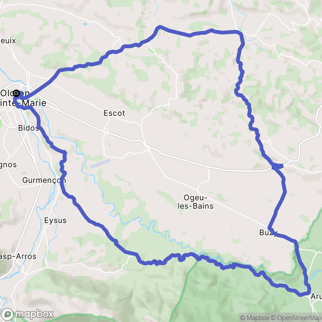 Oloron-Sainte-Marie : carte du parcours de randonnée - France