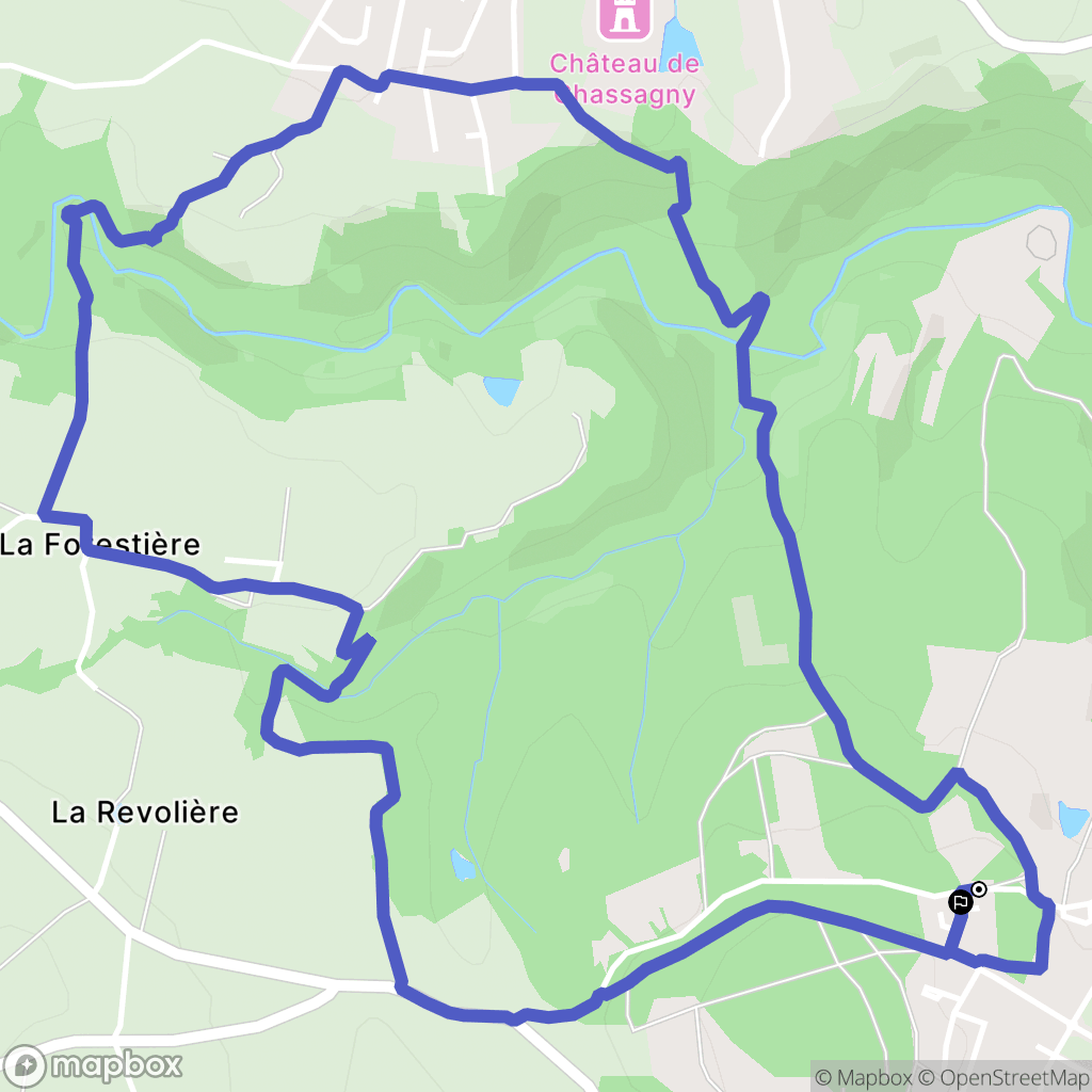 Chassagny : carte du parcours de randonnée - France