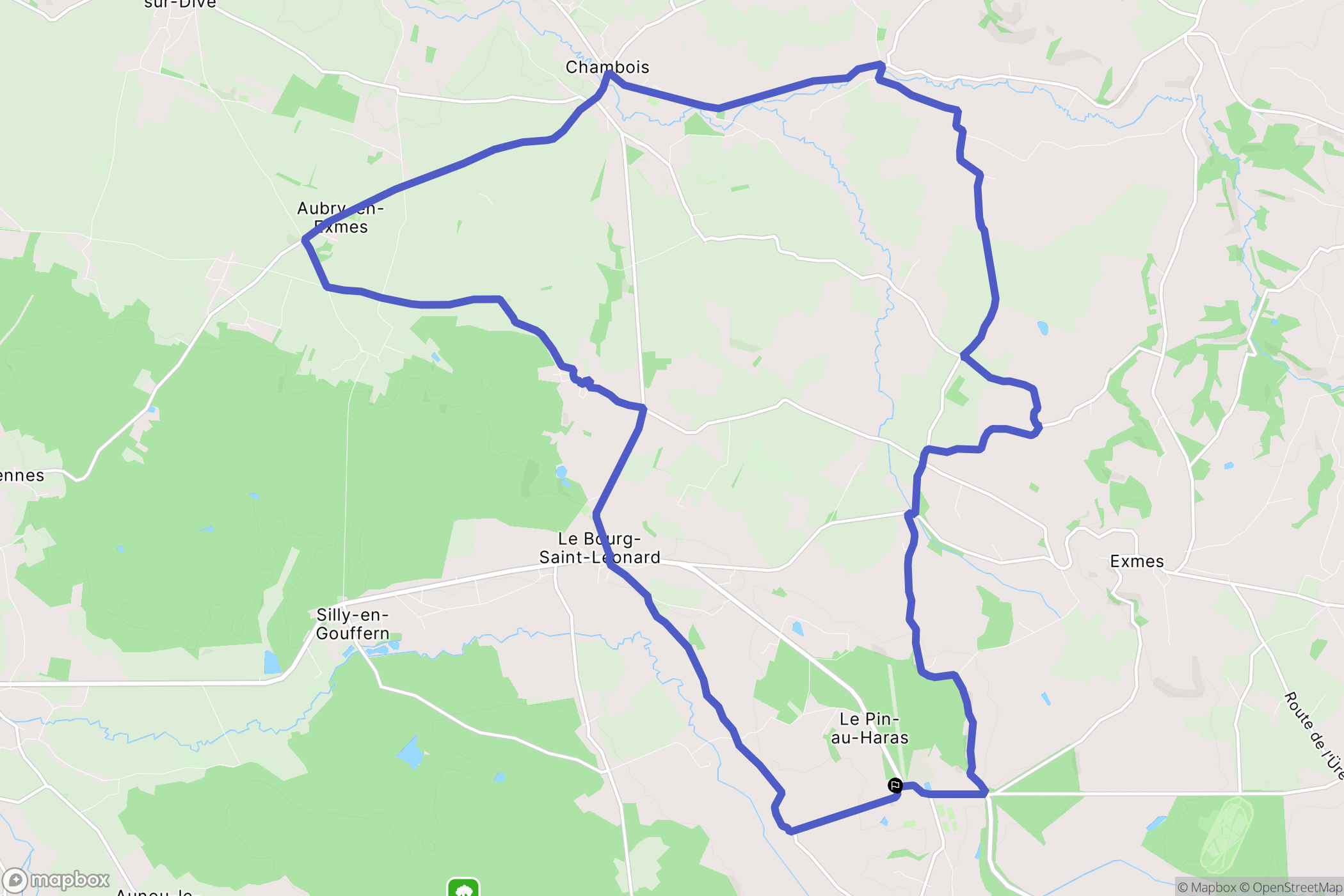 Le Pin-au-Haras : carte du parcours de randonnée - France