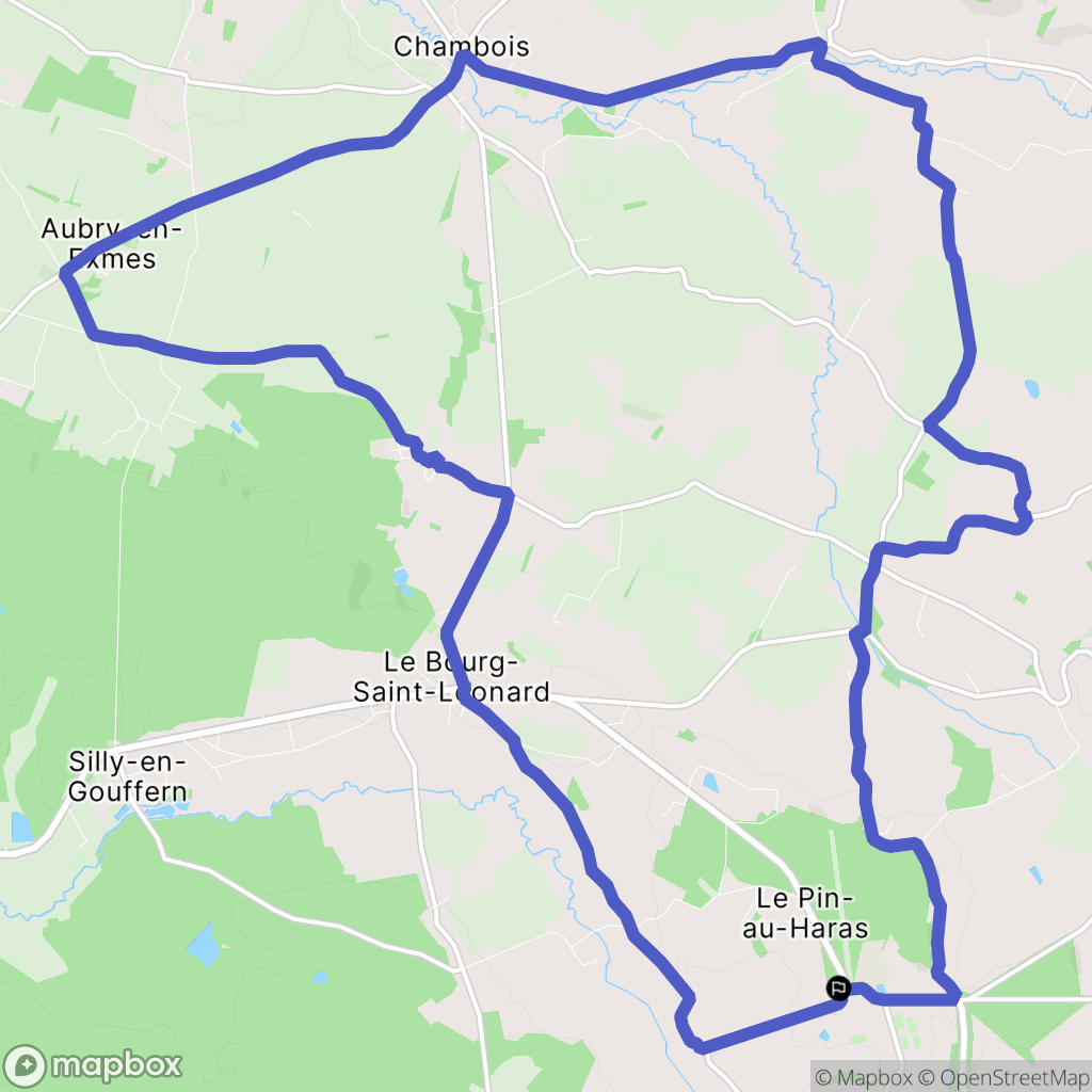 Le Pin-au-Haras : carte du parcours de randonnée - France