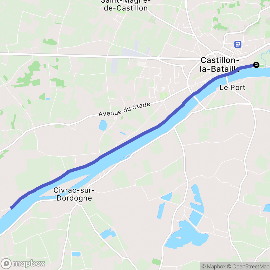 Castillon-la-Bataille : carte du parcours de randonnée - France