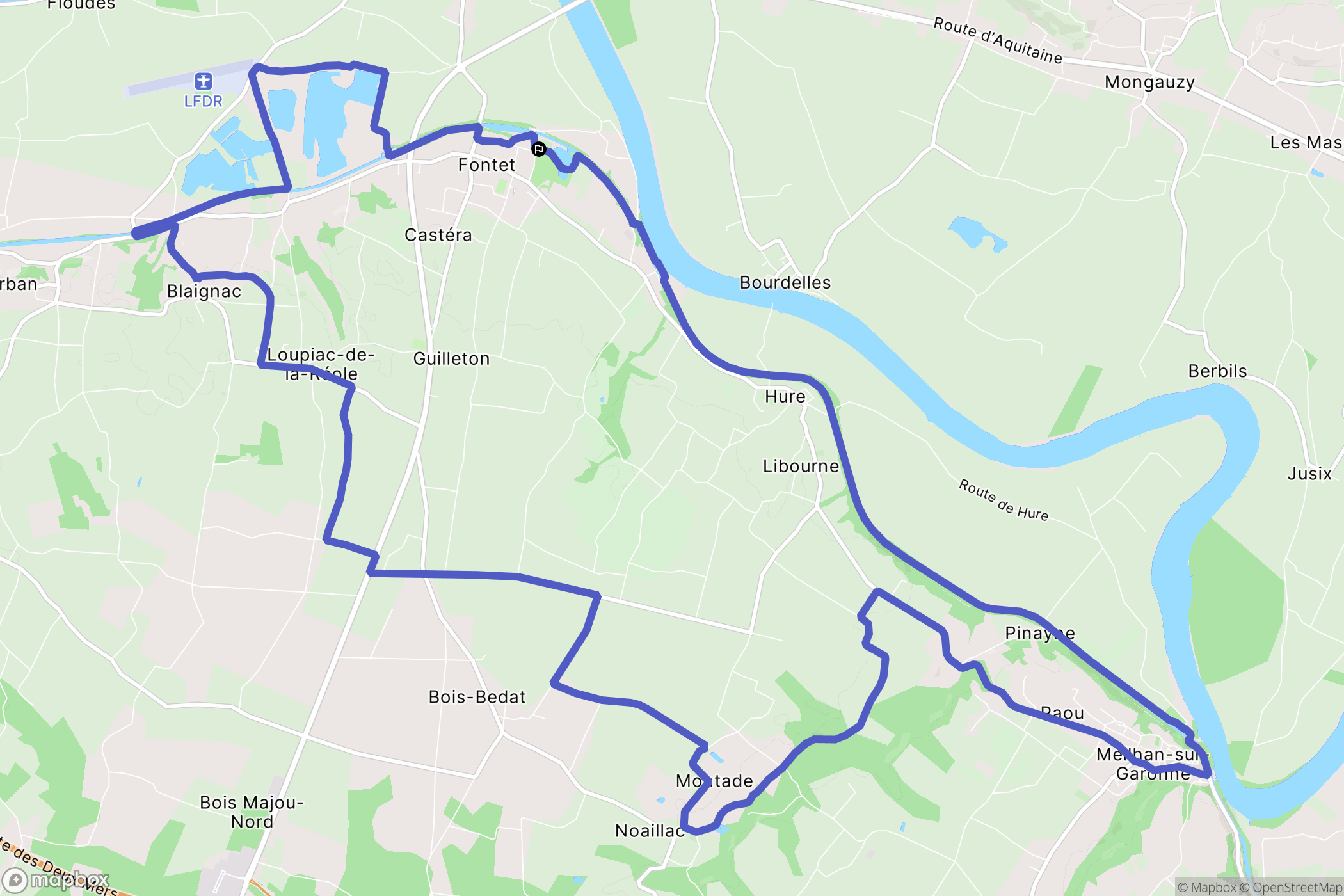 Fontet : carte du parcours de randonnée - France