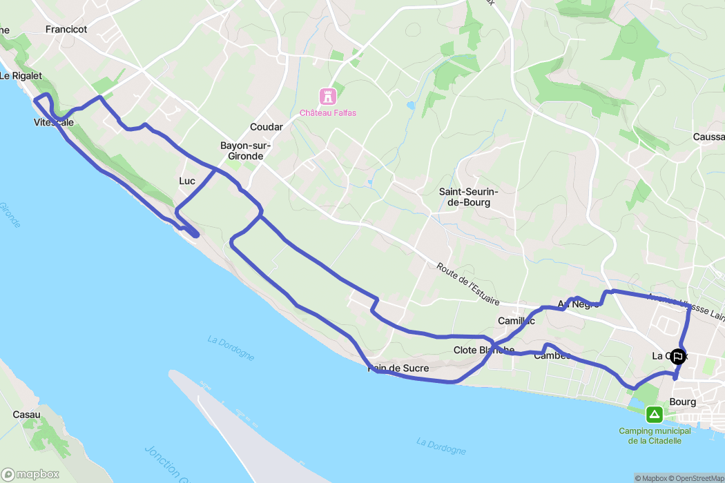 Bourg : carte du parcours de randonnée - France
