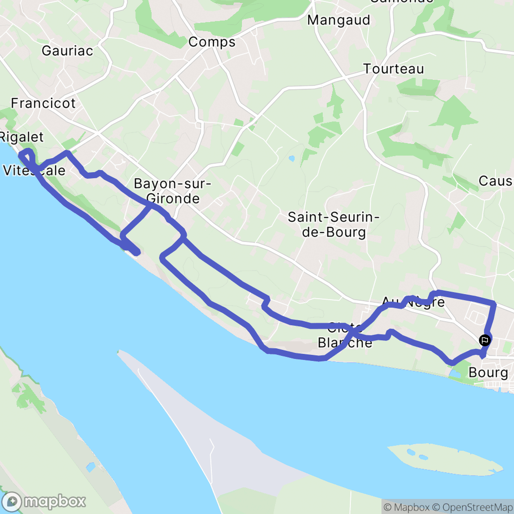 Bourg : carte du parcours de randonnée - France