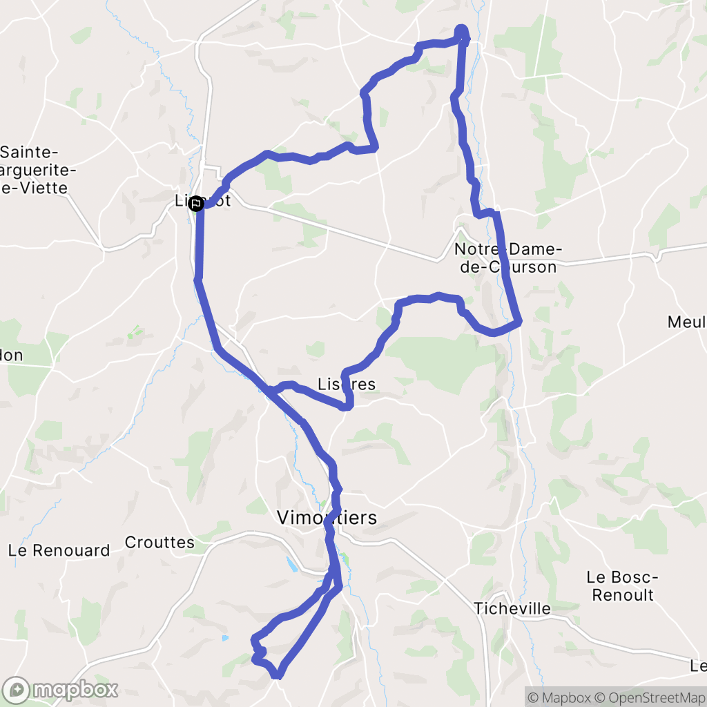 Livarot : carte du parcours de randonnée - France