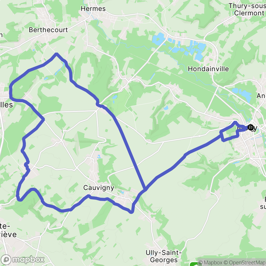 Mouy : carte du parcours de randonnée - France