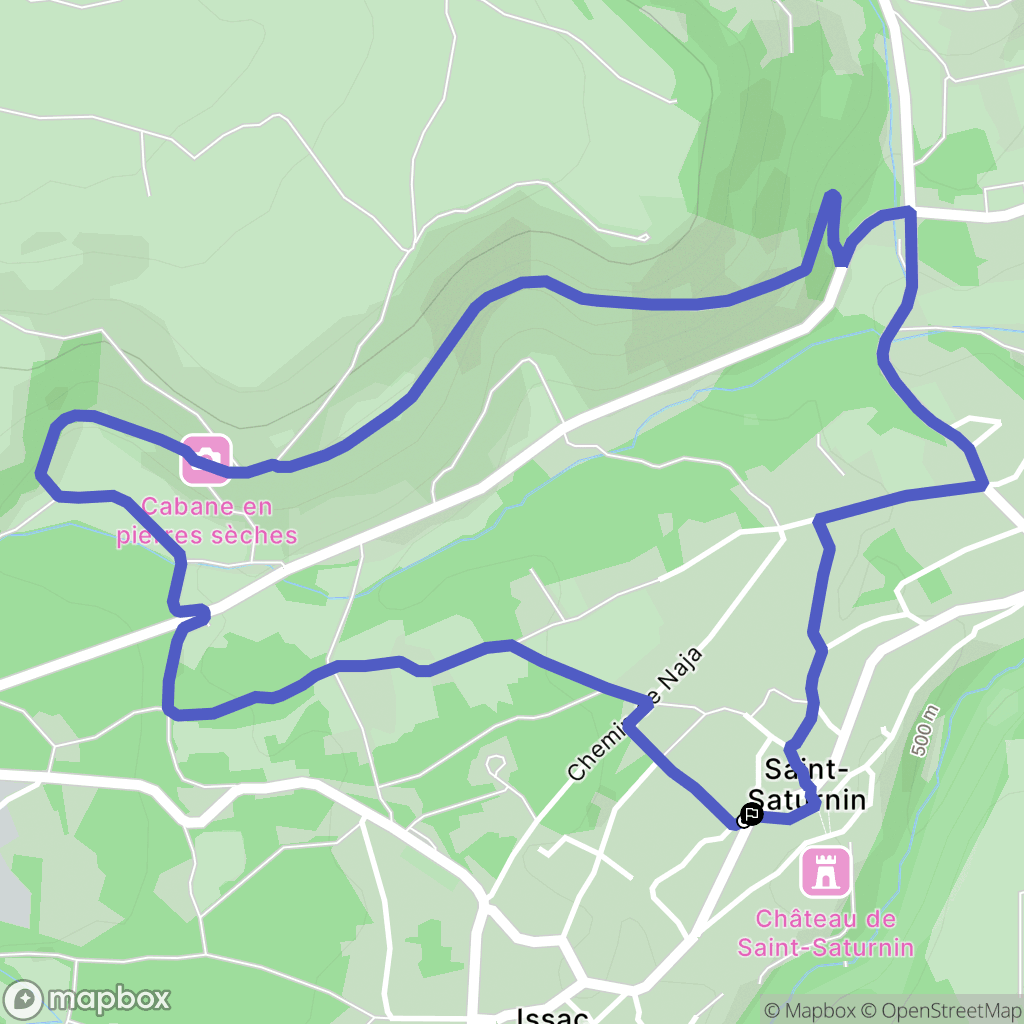 Saint-Saturnin : carte du parcours de randonnée - France