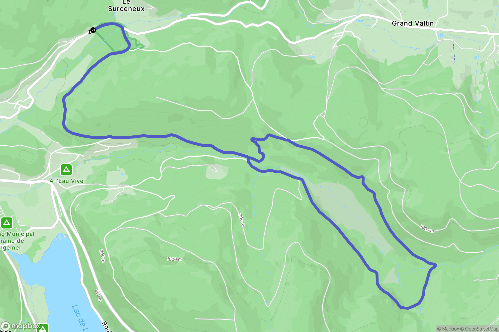 Xonrupt-Longemer : carte du parcours de randonnée - France