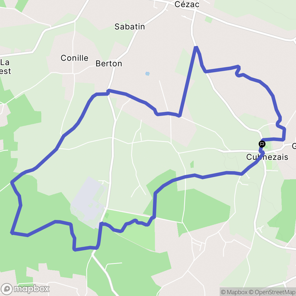 Cubnezais : carte du parcours de randonnée - France