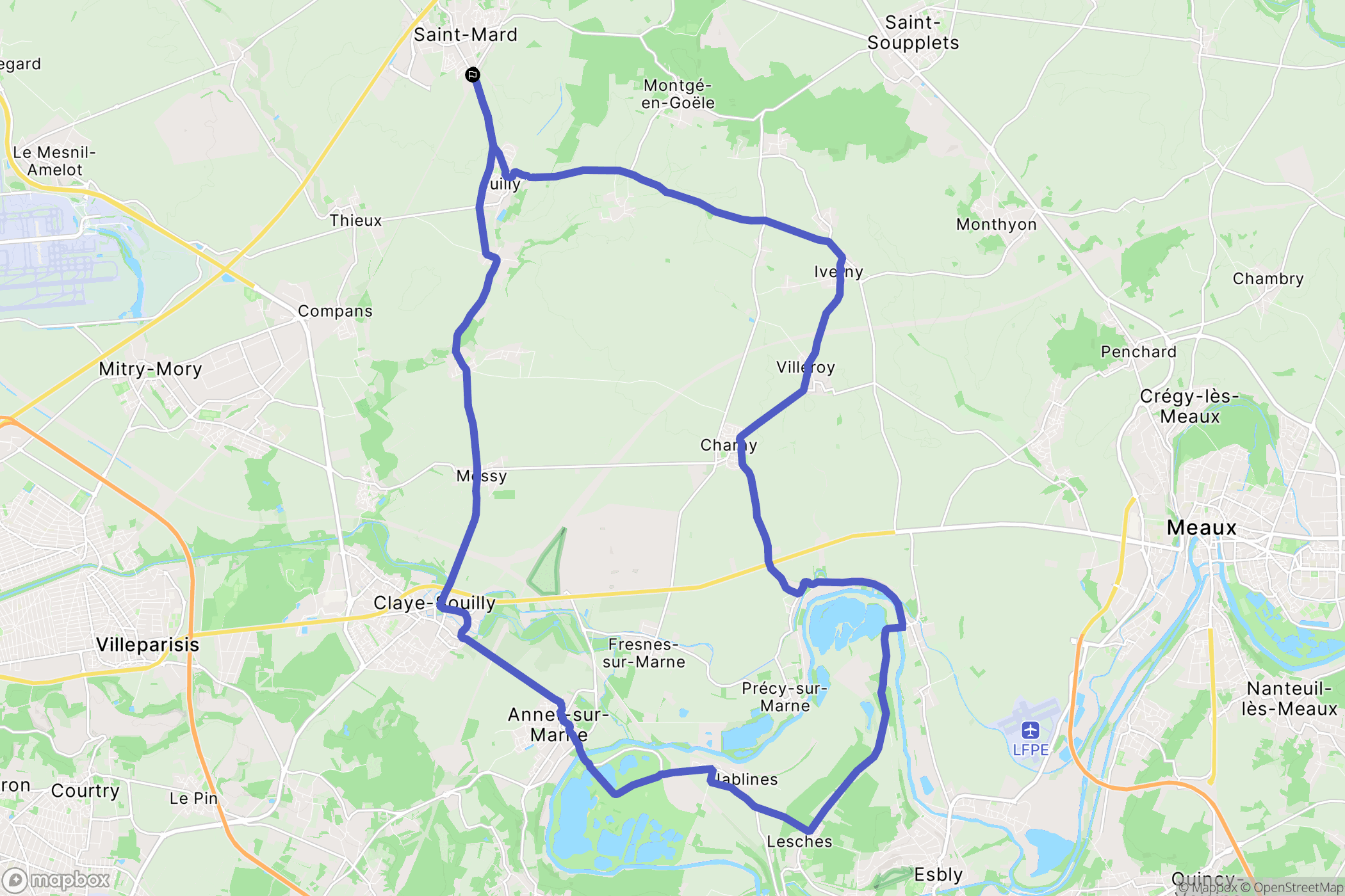 Saint-Mard : carte du parcours de randonnée - France