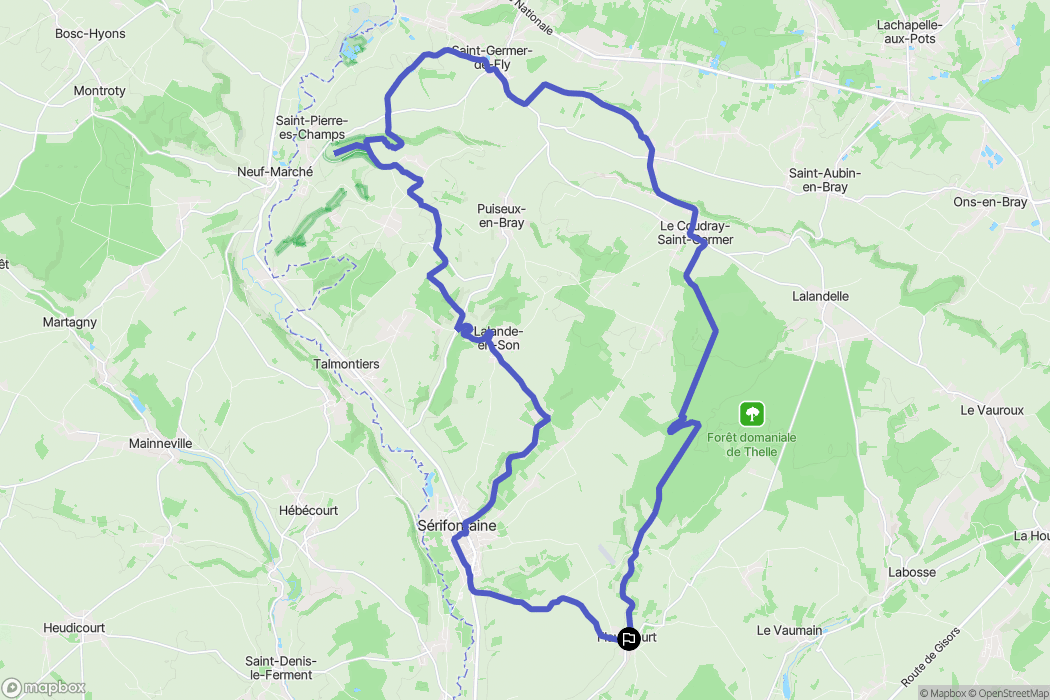 Flavacourt : carte du parcours de randonnée - France