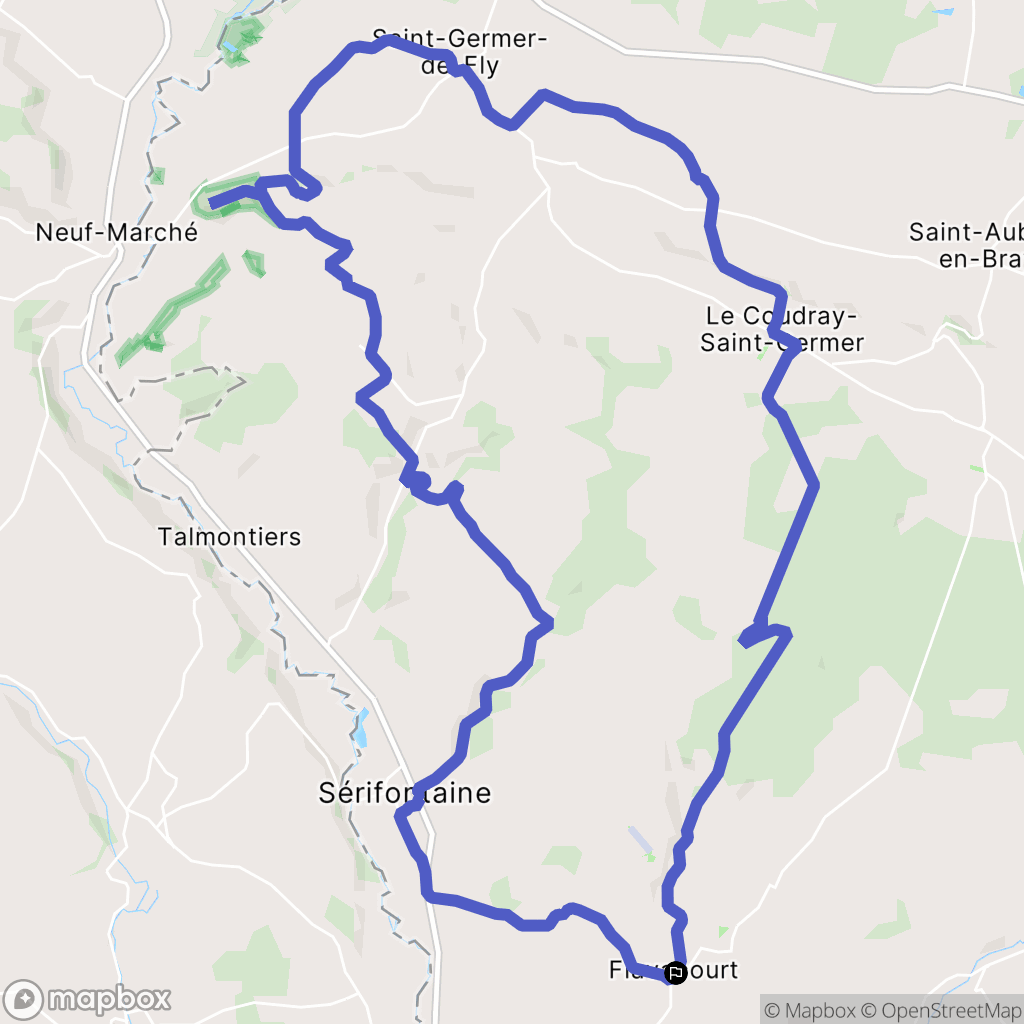 Flavacourt : carte du parcours de randonnée - France