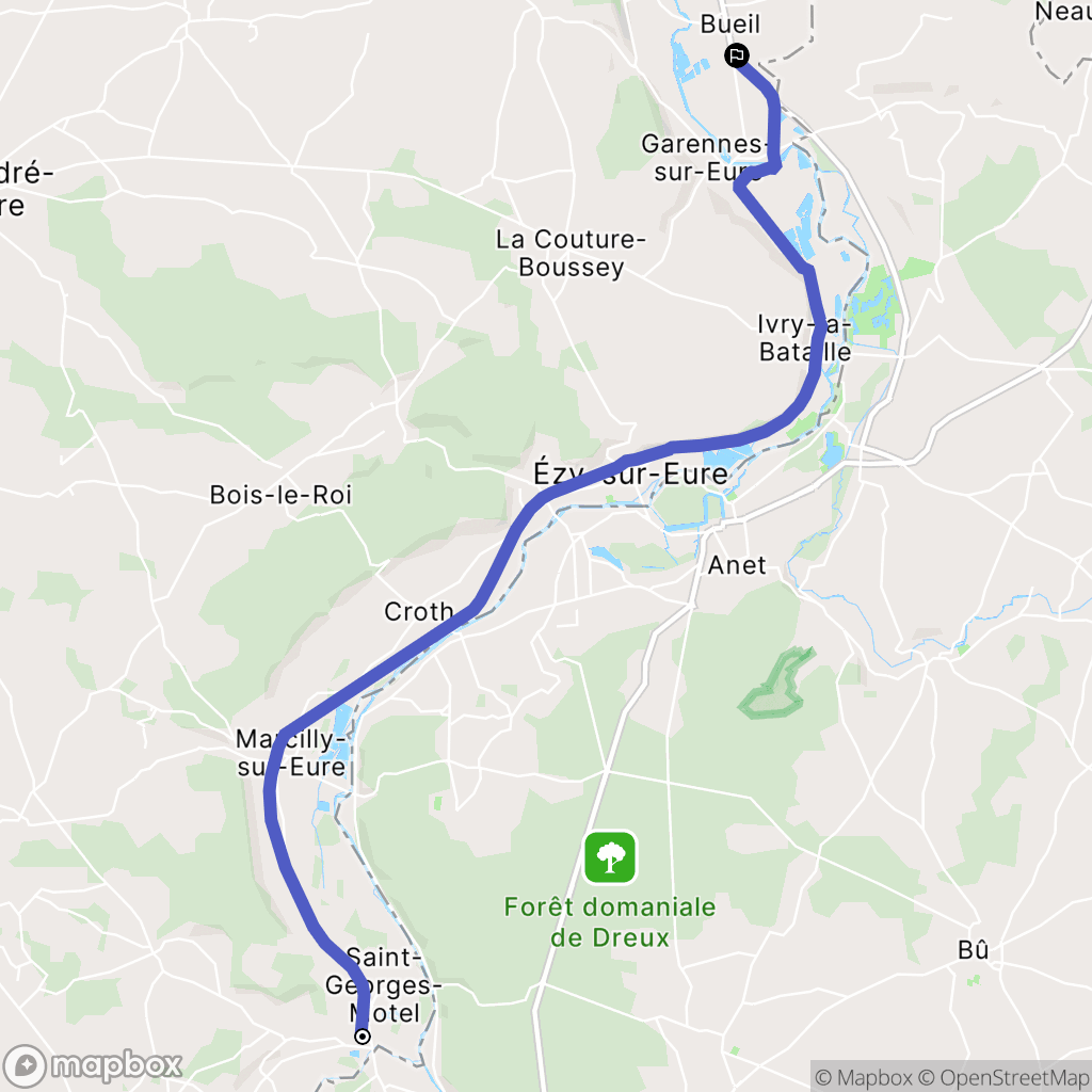 Saint-Georges-Motel : carte du parcours de randonnée - France