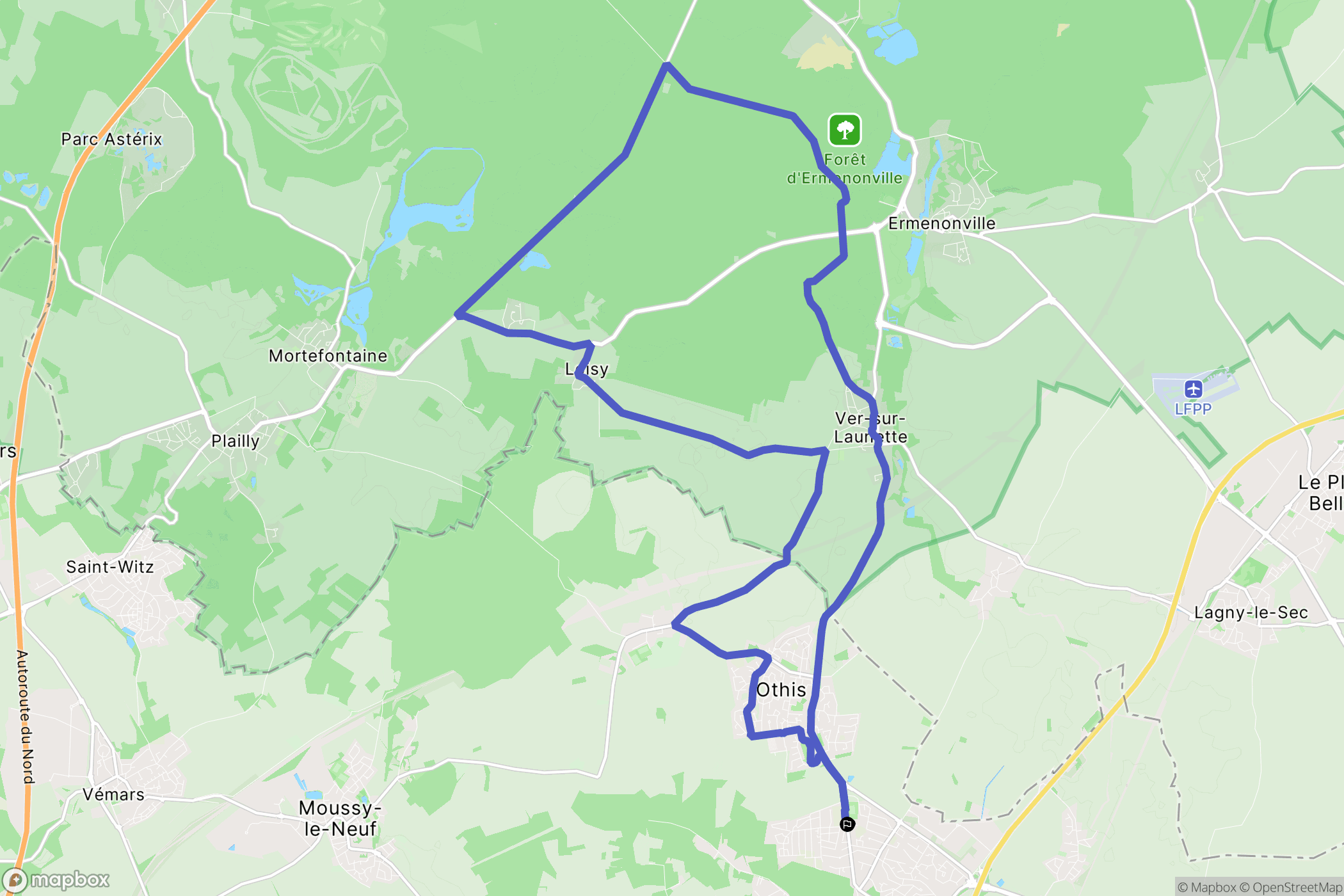 Dammartin-en-Goële : carte du parcours de randonnée - France
