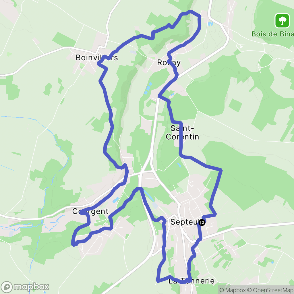 Septeuil : carte du parcours de randonnée - France