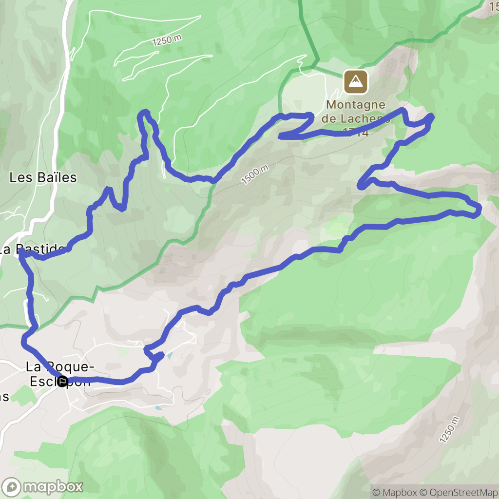 La Roque-Esclapon : carte du parcours de randonnée - France