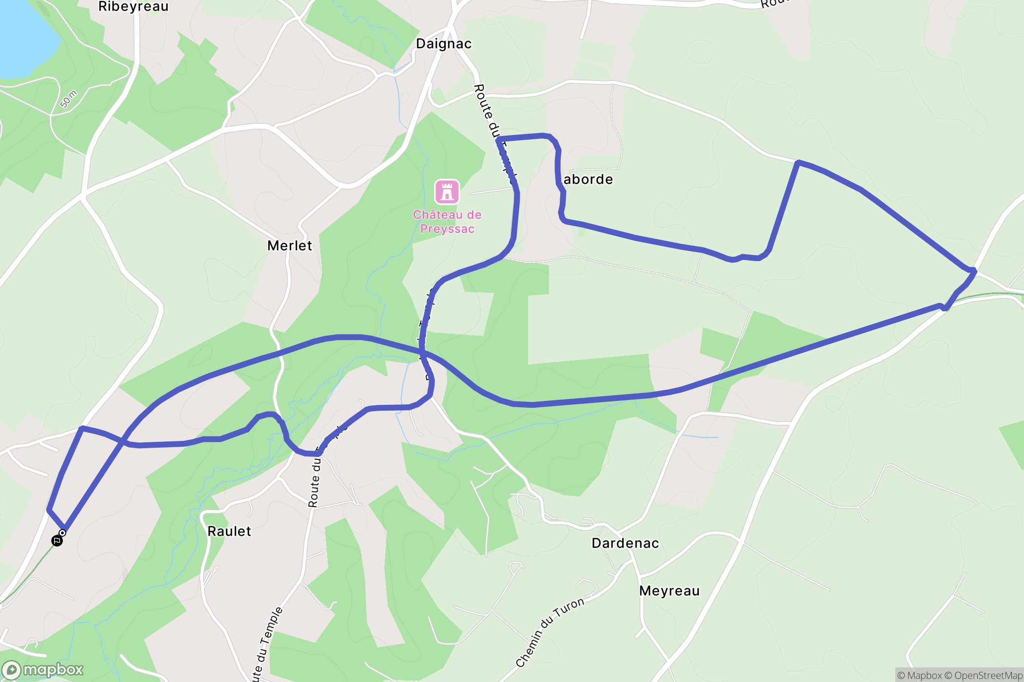 Espiet : carte du parcours de randonnée - France