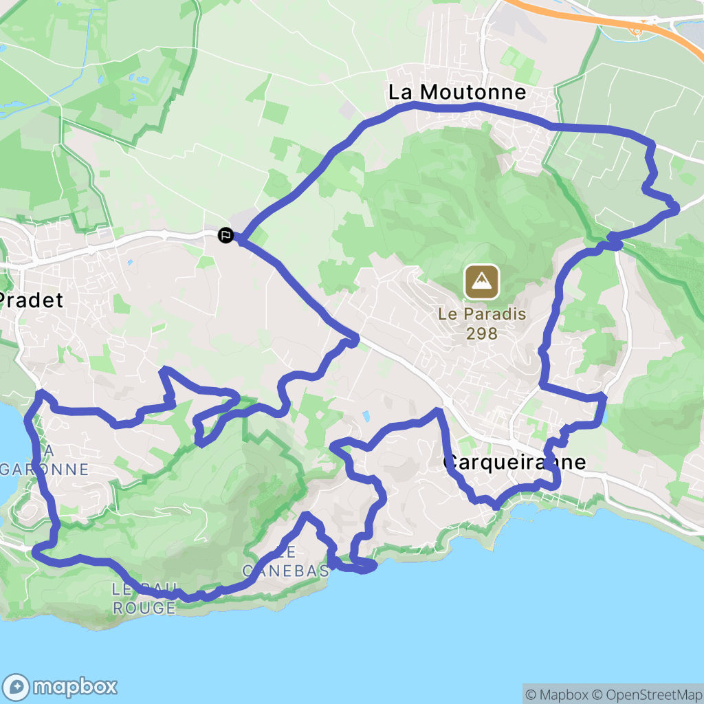 Le Pradet : carte du parcours de randonnée - France