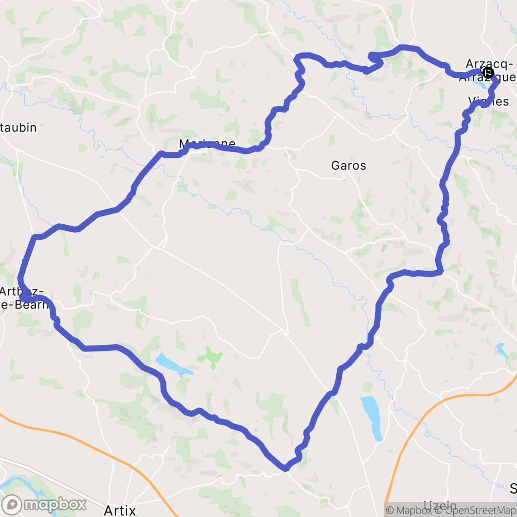 Arzacq-Arraziguet : carte du parcours de randonnée - France