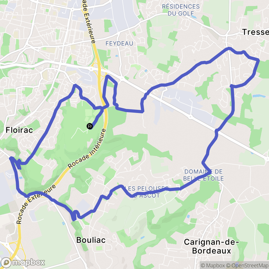 Floirac : carte du parcours de randonnée - France