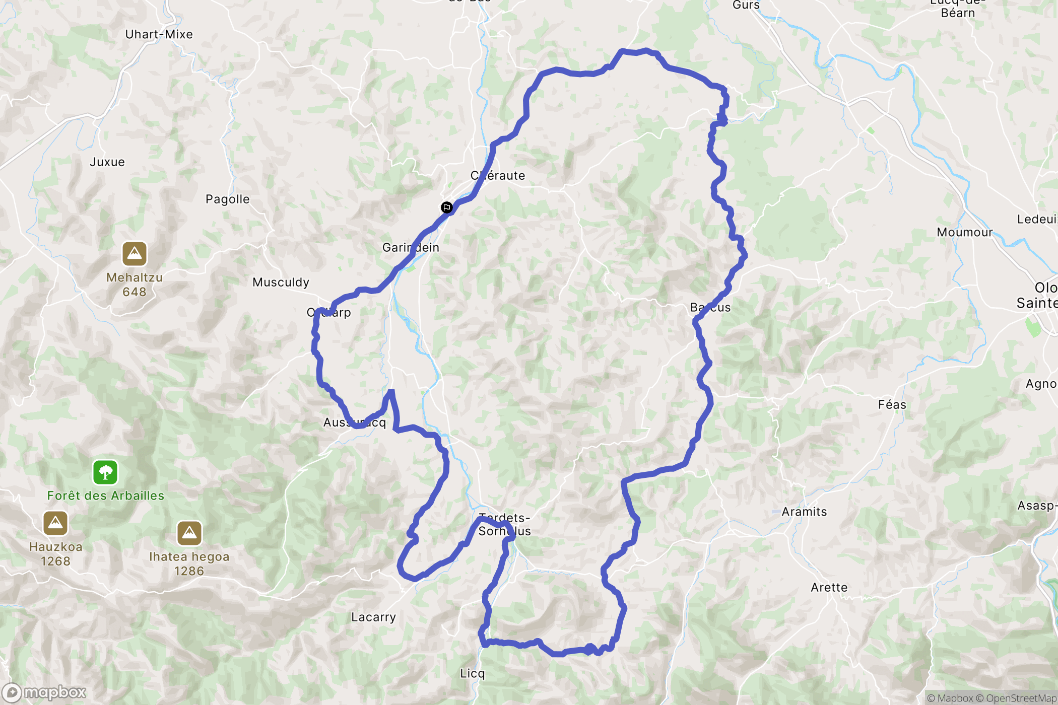 Mauléon-Licharre : carte du parcours de randonnée - France