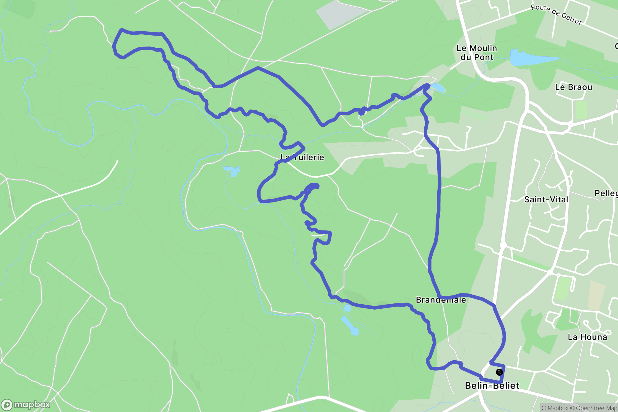 Belin-Béliet : carte du parcours de randonnée - France