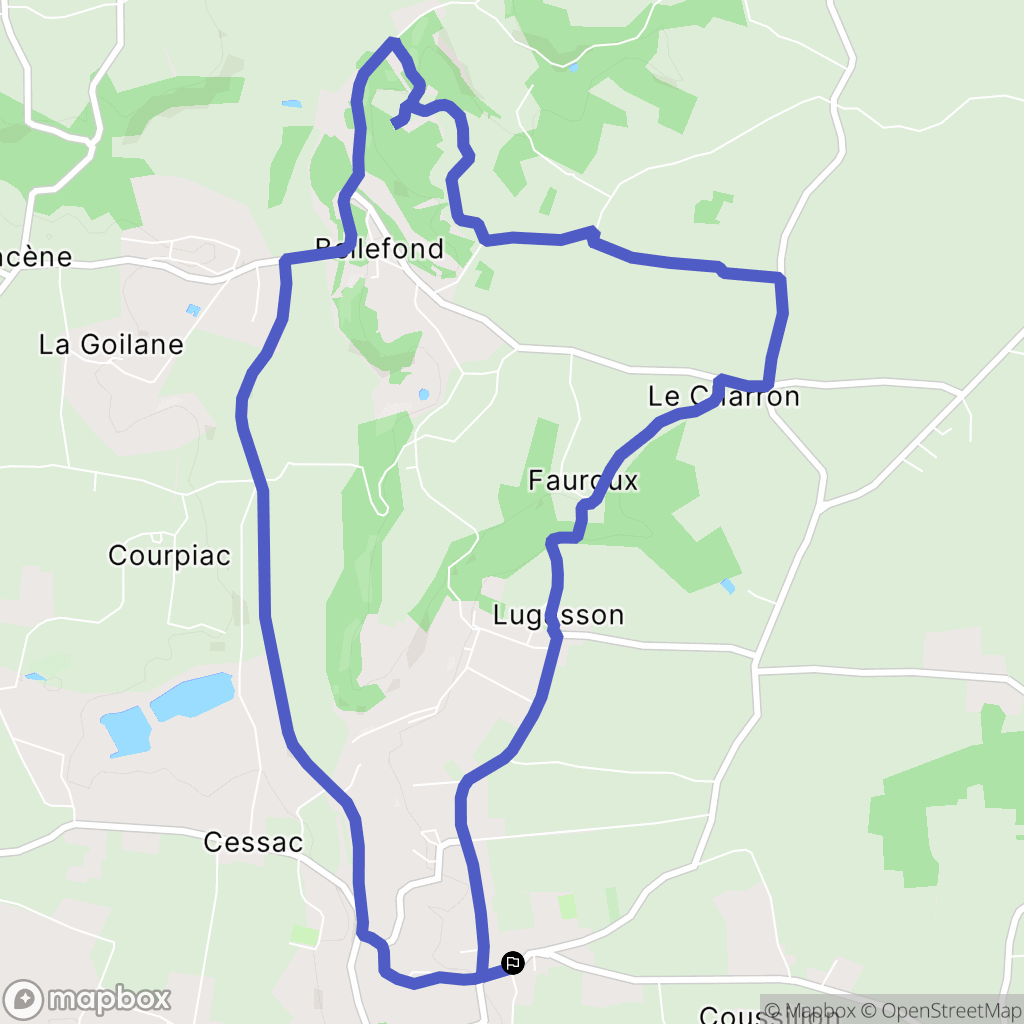 Frontenac : carte du parcours de randonnée - France