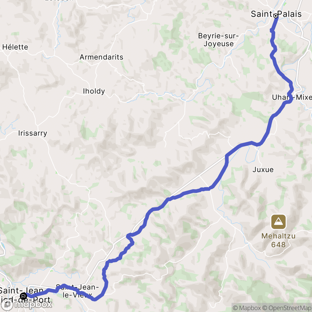 Saint-Palais : carte du parcours de randonnée - France