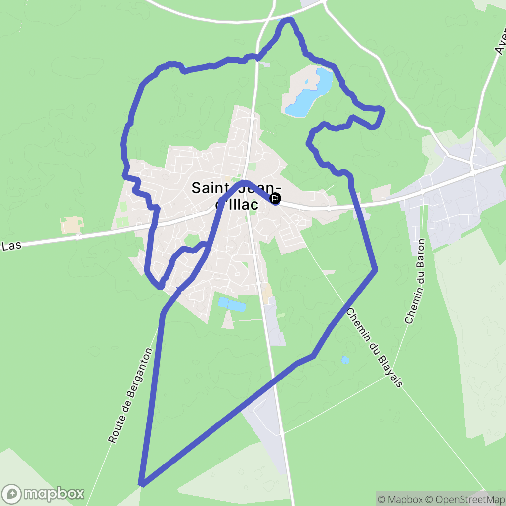 Saint-Jean-d'Illac : carte du parcours de randonnée - France
