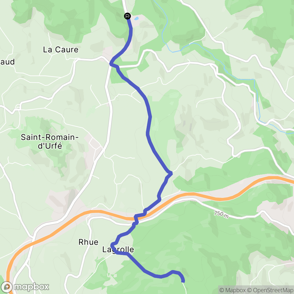 Saint-Just-en-Chevalet : carte du parcours de randonnée - France