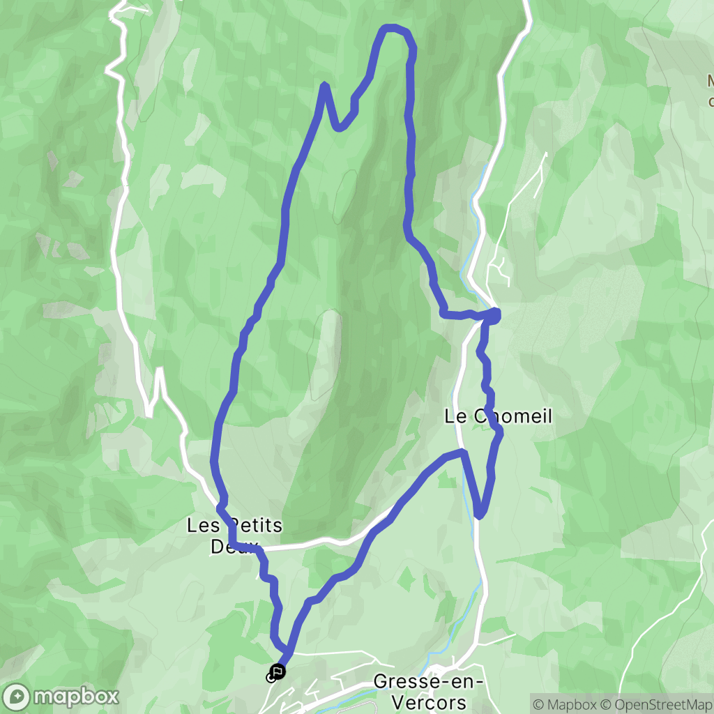 Gresse-en-Vercors : carte du parcours de randonnée - France