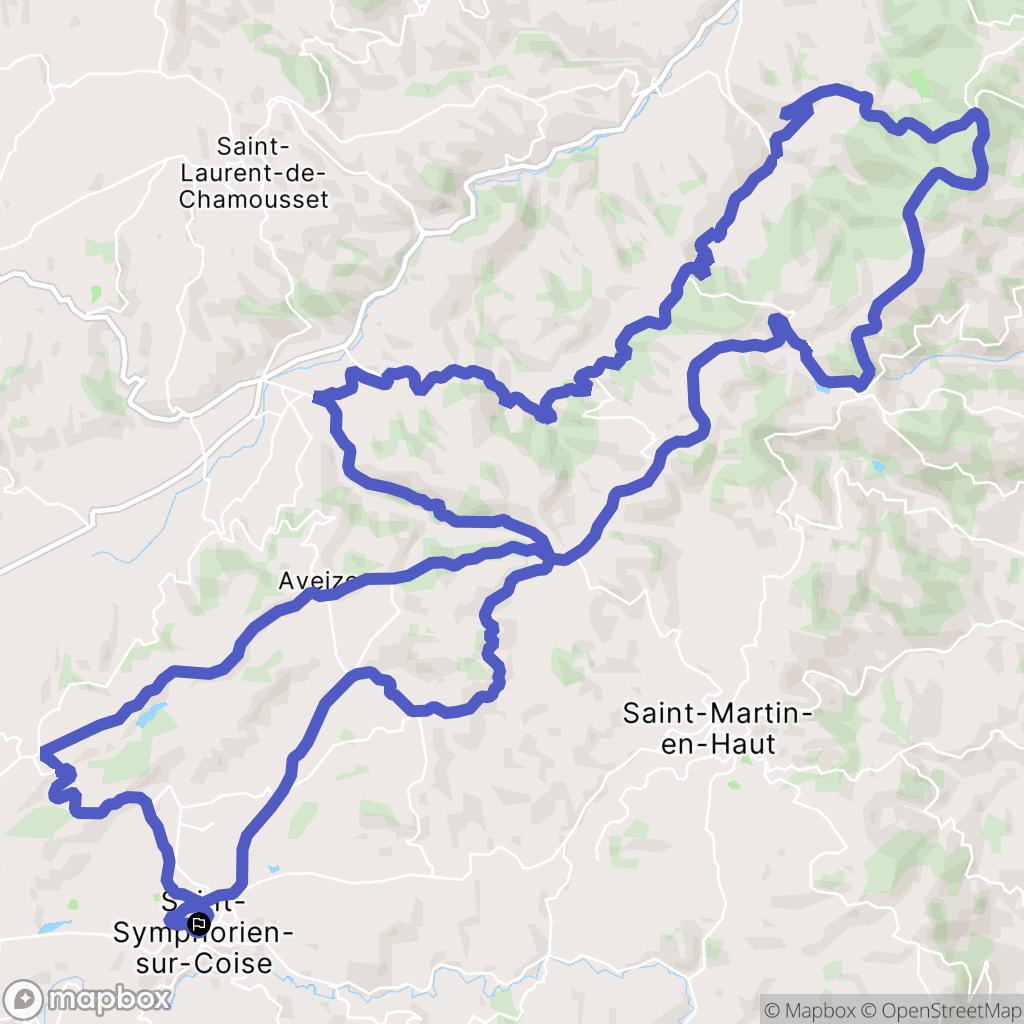 Saint-Symphorien-sur-Coise : carte du parcours de randonnée - France