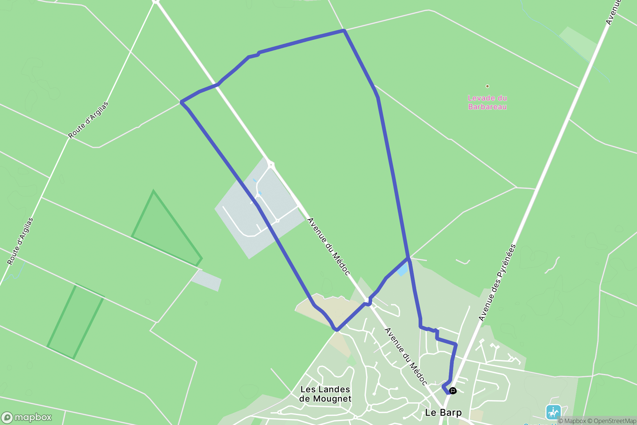 Le Barp : carte du parcours de randonnée - France