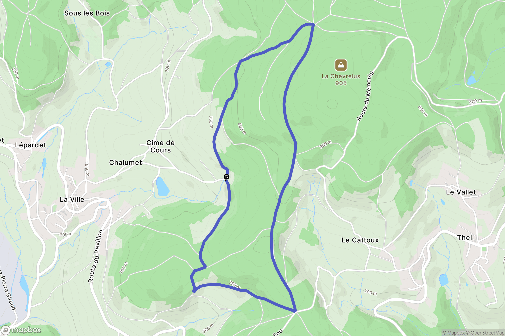Cours : carte du parcours de randonnée - France