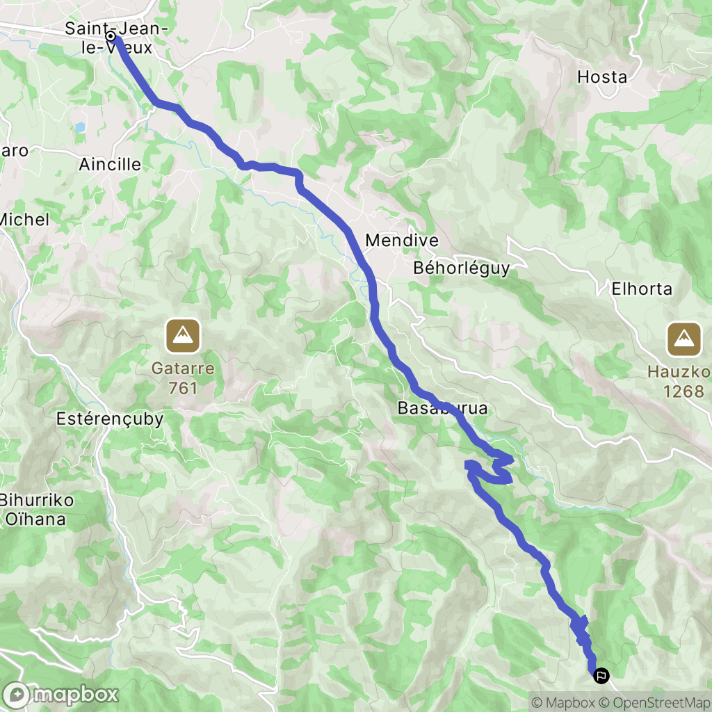 Saint-Jean-le-Vieux : carte du parcours de randonnée - France