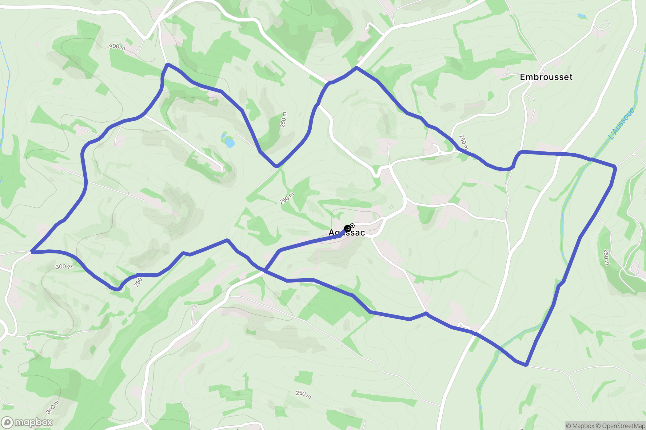 Agassac : carte du parcours de randonnée - France
