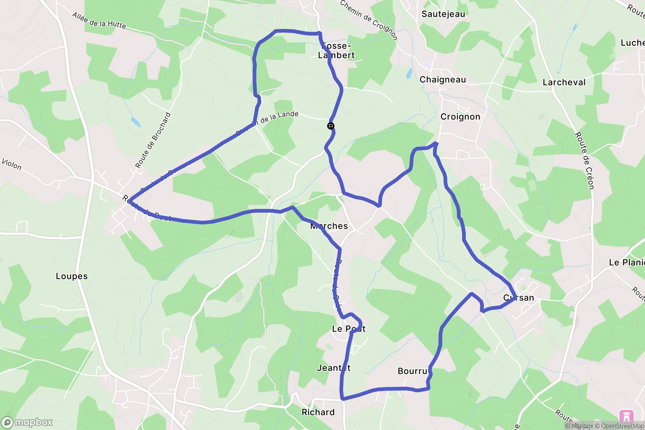 Carmasac : carte du parcours de randonnée - France