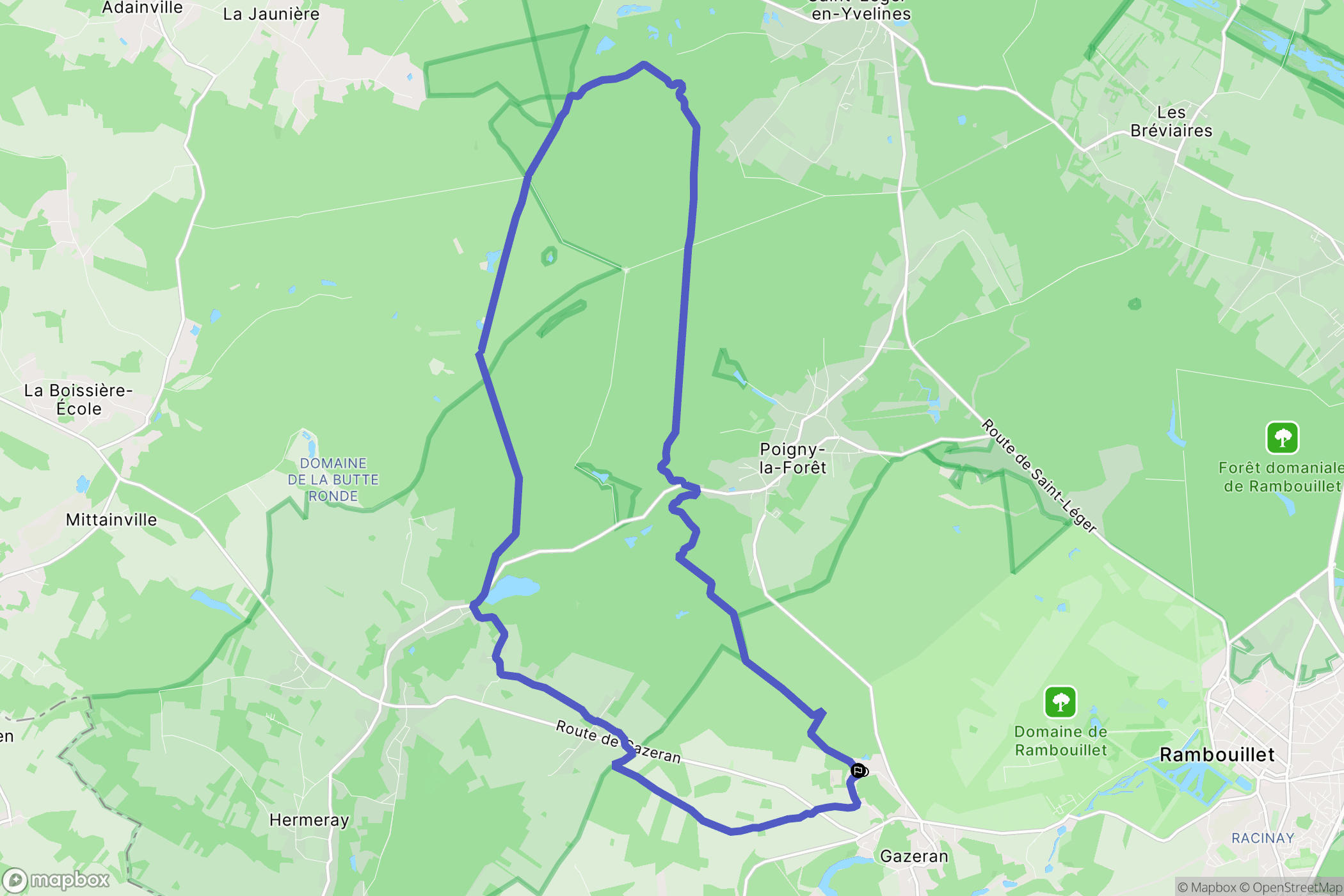 Gazeran : carte du parcours de randonnée - France