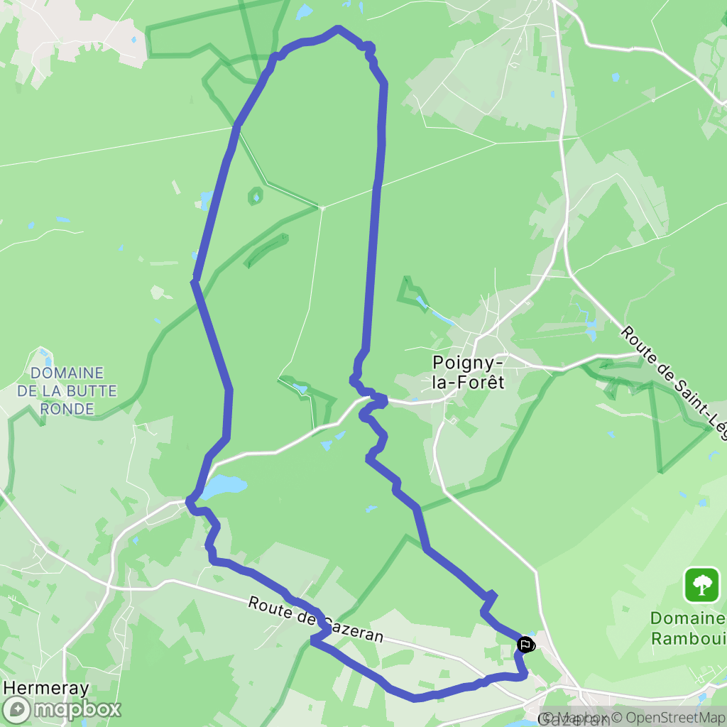 Gazeran : carte du parcours de randonnée - France