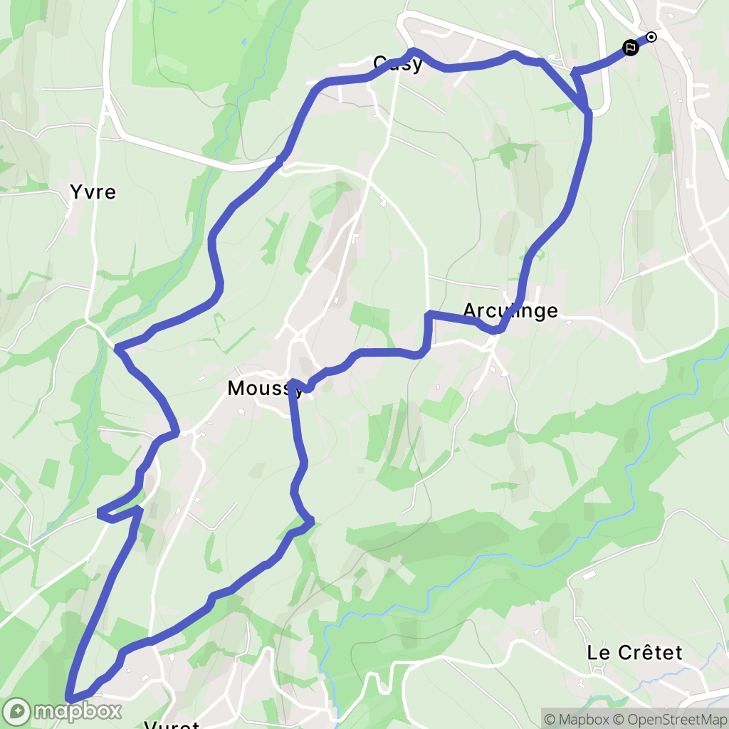 Reignier-Esery : carte du parcours de randonnée - France