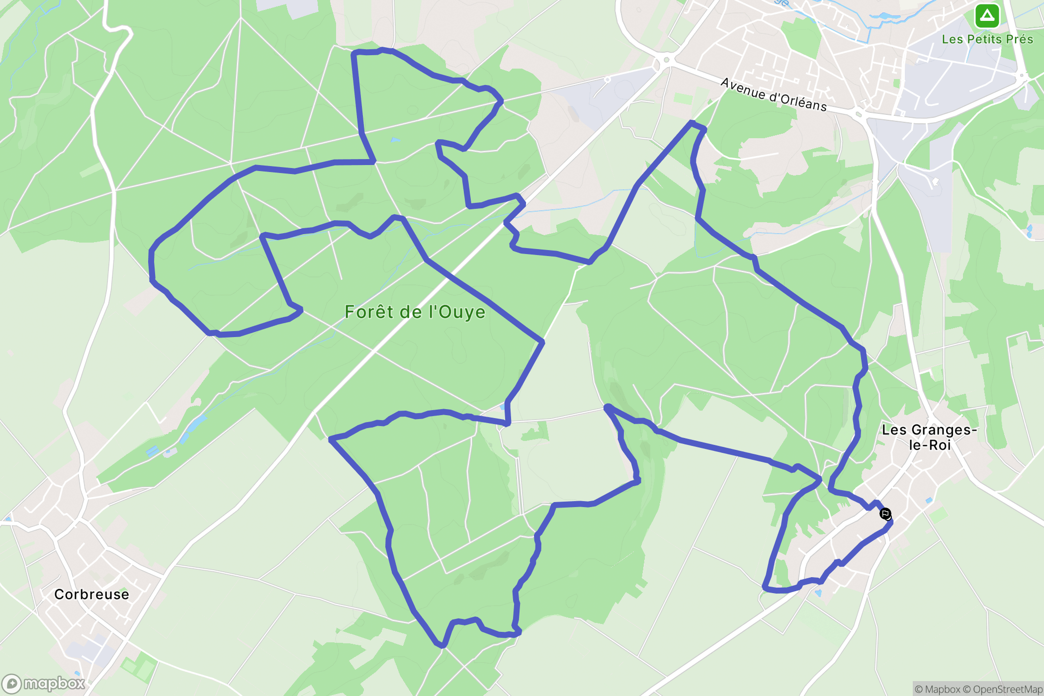 Les Granges-le-Roi : carte du parcours de randonnée - France