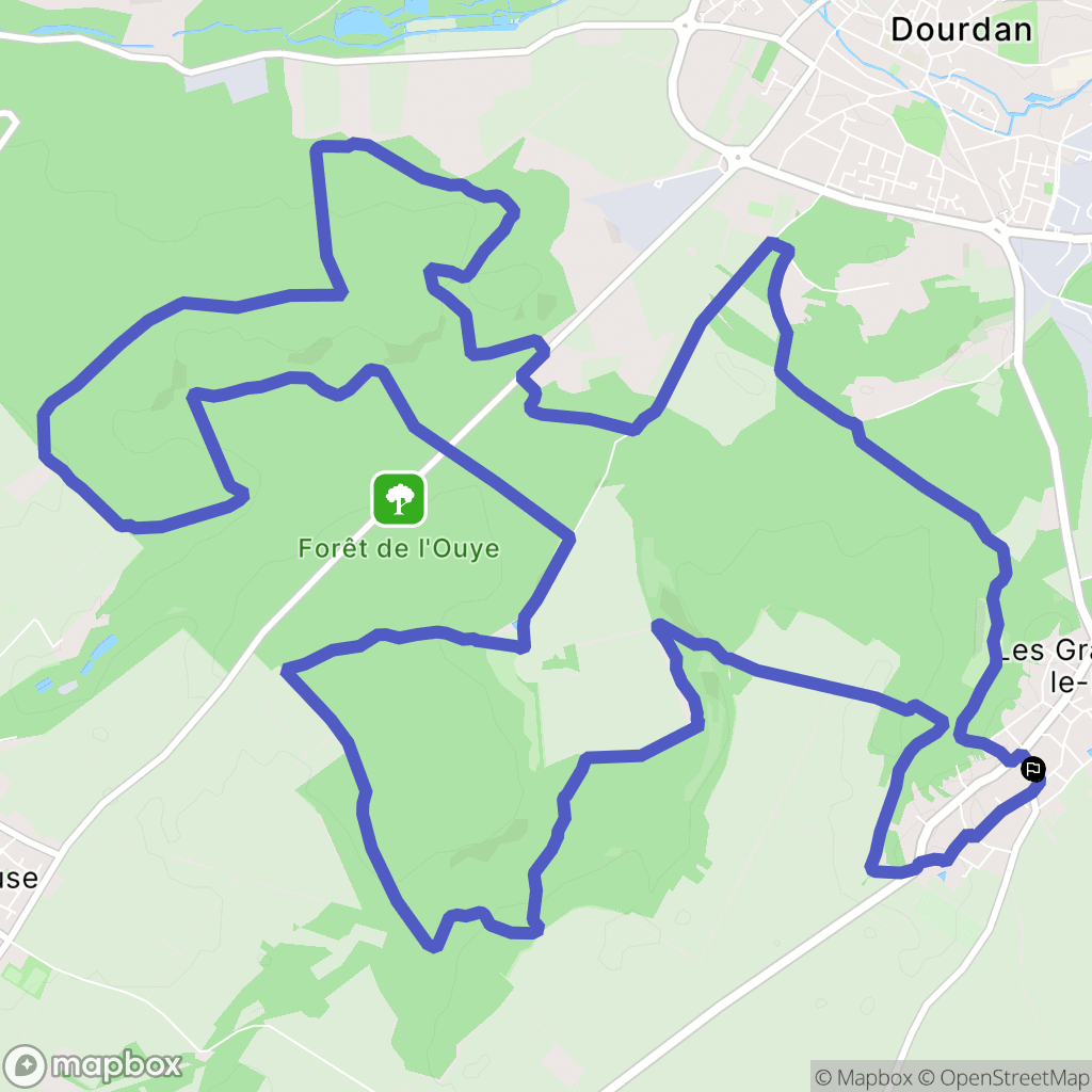 Les Granges-le-Roi : carte du parcours de randonnée - France